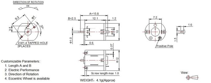 12mm Durchmesser Mini-DC-Motor 1.5v - 6v Kundenbezogenheit des Elektromotor-FF-N10 verfügbar