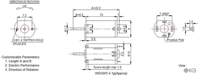 Dauermagnetmini-DC-Motorwelle-Länge besonders angefertigt für Kamera/Feinmeßgeräte