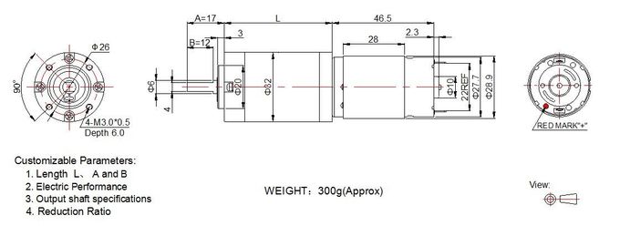 Drehmomentstarkes 32mm plantary Getriebe mit DC-Gangmotor Bürsten-DC-Motor 12v 24v planetarischem für Feinmeßgeräte