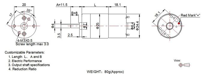 Elektromotor 25GA310 25mm DC-Gang-Motor-6v 12v DCs für elektrische Spielwaren RoHS genehmigte