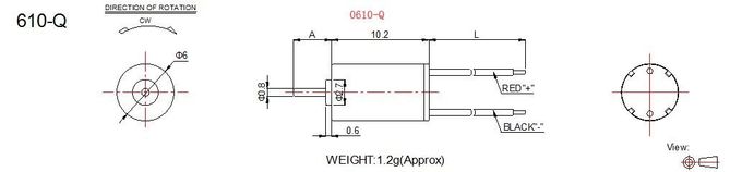 6mm Durchmesser Coreless DC-Motor/Mini-DC-Motor 3v 0610-Q für Mikroauslöser