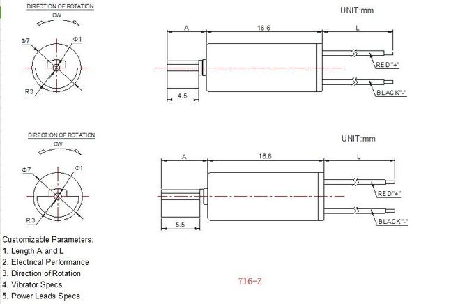 Mikro-Durchmesser 1.5v 3v 3.7v Coreless des DC-Erschütterungs-Motor7mm DC-Motor