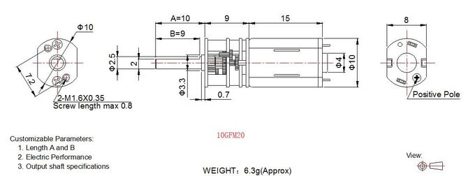 10mm Durchmesser-Türschloss Mini-DC-Motor, 1.5v 3v DC-Gang-Motor für intelligentes Türschloss