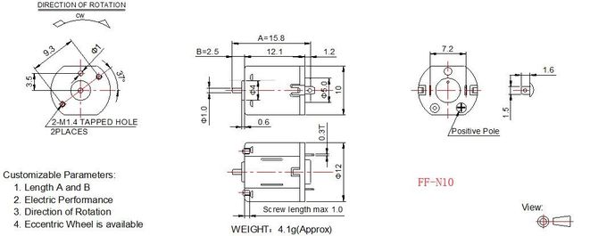 Mikro- elektrischer Durchmesser des Türschloss-Motor-6v 12v 12mm Mini-Motor DC-N20
