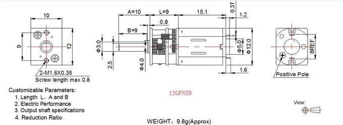 Lärmarmer 12mm DC-Stirnrad-Motor-3v 6v 12v Mikro-DC-Gang-Motor für intelligenten Verschluss